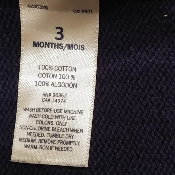 Oshkosh Two Tone Grey/Blue Front Zipper Sweater - Picture 8 of 8